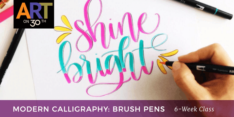 Modern Calligraphy Brush Pen Lettering [Class in San Diego] Art on